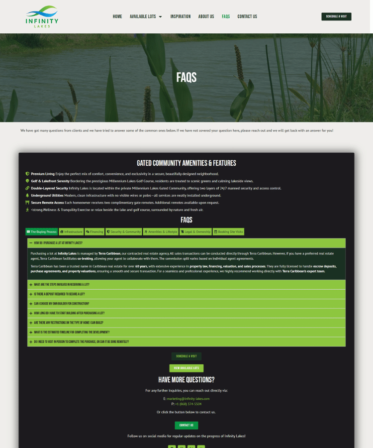 FAQ page
